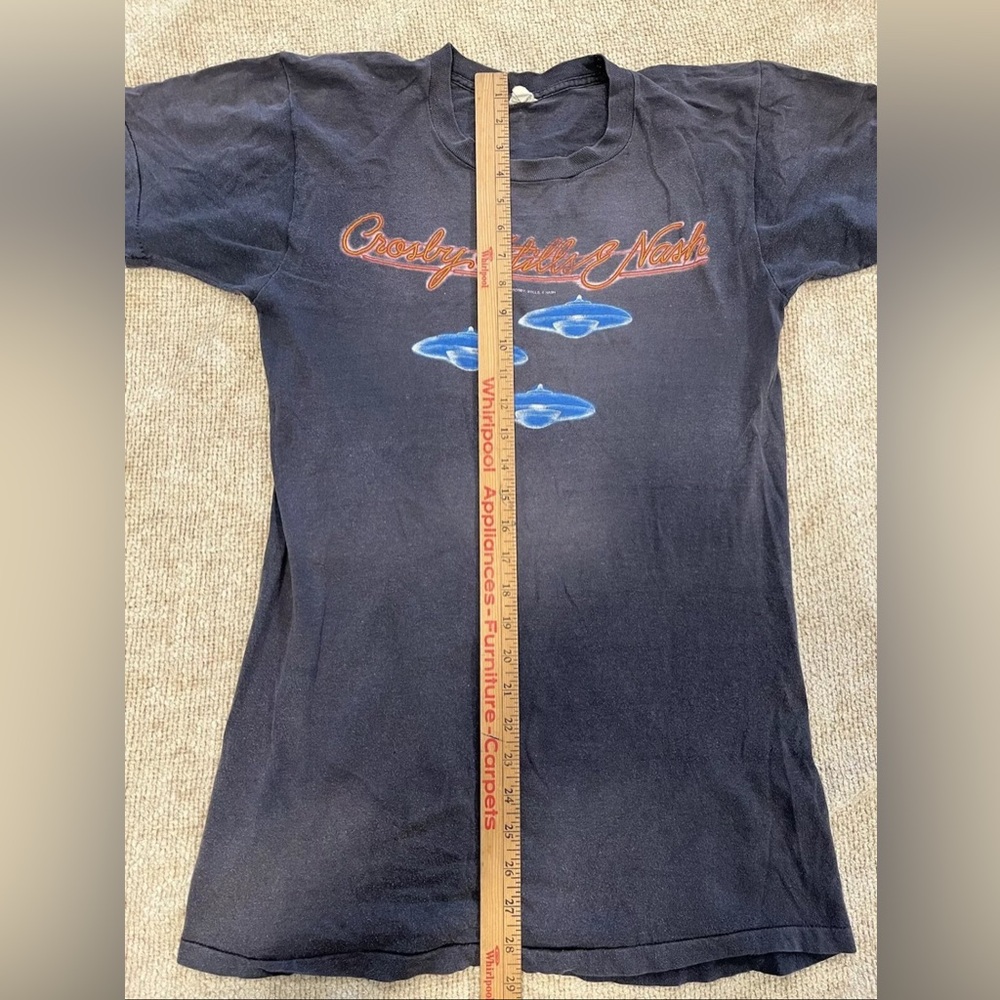 Vintage 80s Crosby Stills Nash Daylight Again Tour Top Concert Ufo T-Shirt Large - Picture 7 of 11